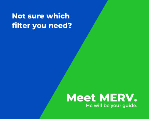 Meet Merv graphic with blue and green background